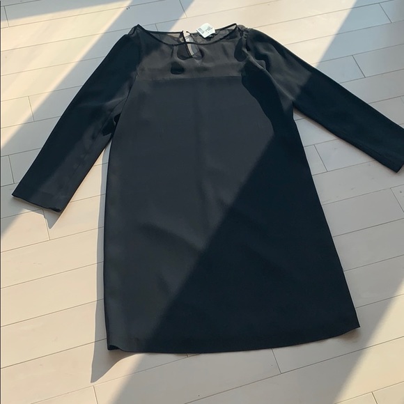 TARA JORMON Black Dress with Silk Insert Sz FR 38 - Picture 9 of 11